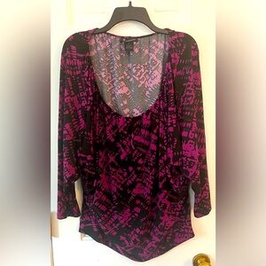 INC INTERNATIONAL CONCEPTS Women's 3/4 Sleeve Round Neck Blouse. Size: (XL).